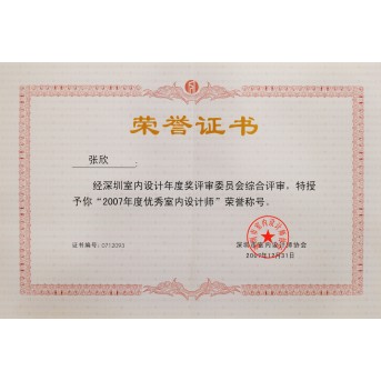 2007 Outstanding interior designer