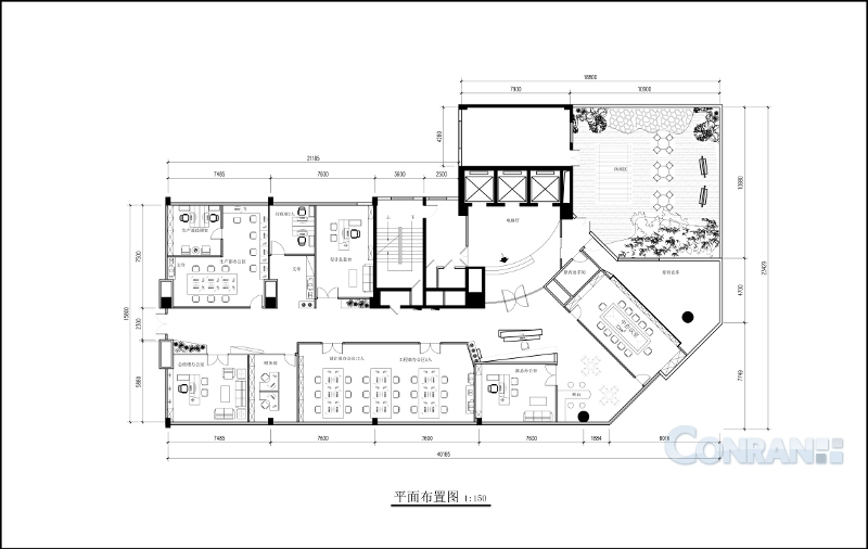 深圳合動(dòng)力包裝公司辦公室設(shè)計(jì)平面布置方案