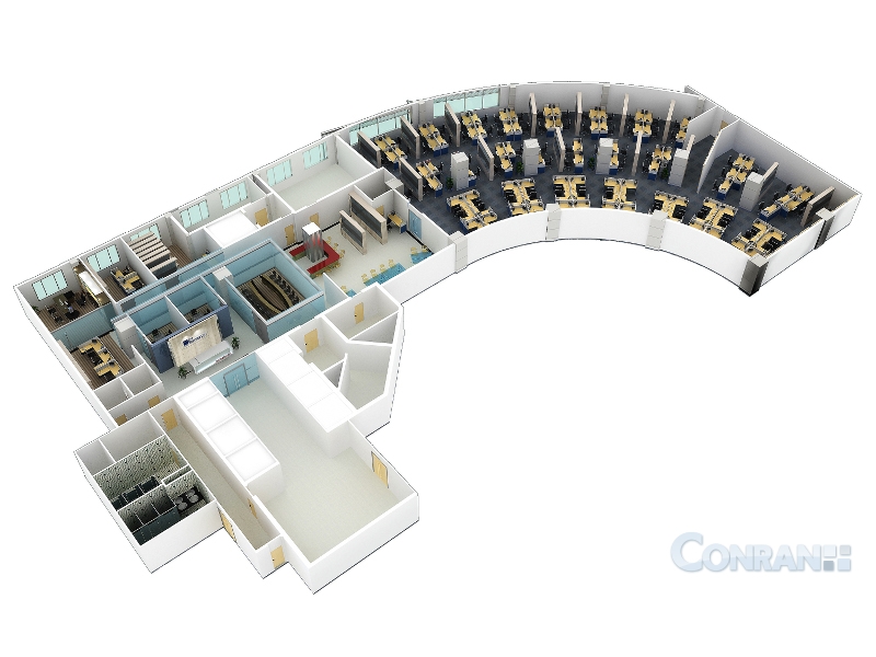 辦公室設(shè)計(jì)鳥瞰效果圖