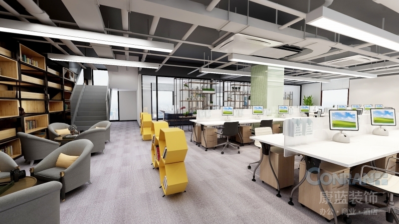 施羅德工控開(kāi)敞辦公區(qū)設(shè)計(jì)效果圖