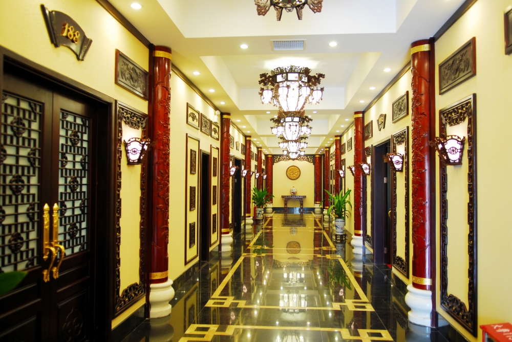 酒店中式包房走廊裝修效果實景