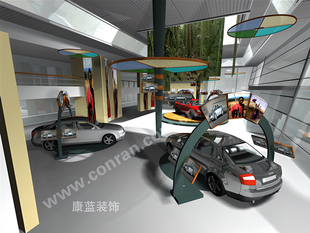 大眾汽車4S店一層室內設計（二層視角）