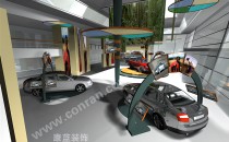 大眾汽車4S店一層室內設計（二層視角）